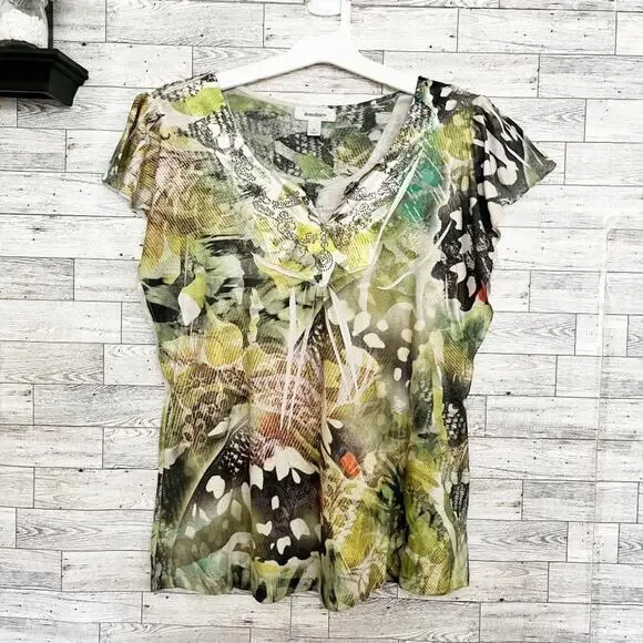 Dress Barn M Watercolor Floral Top – Lightweight Everyday Blouse - Picture 3 of 8